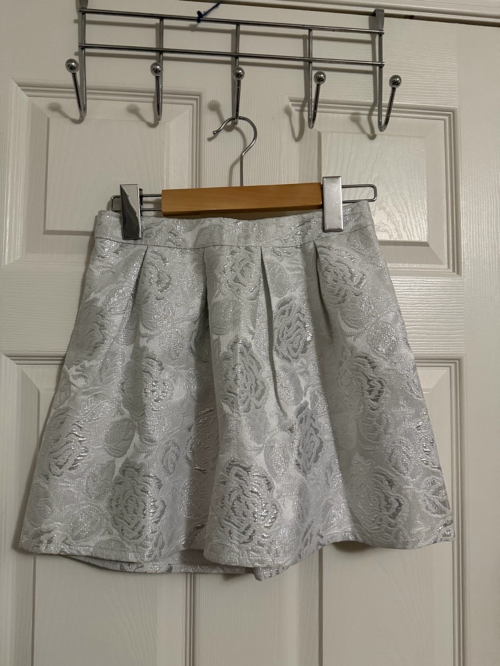 Place Silver Floral Jacquard Circle Skirt